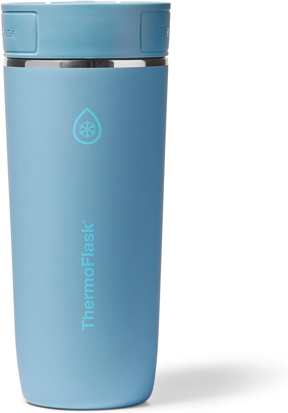 ThermoFlask Stainless Steel Travel Coffee Tumbler with Sip-N-Lok Auto-Seal Lid (16 oz, Shaded Teal) - Leakproof Insulated Mug for Coffee & Tea