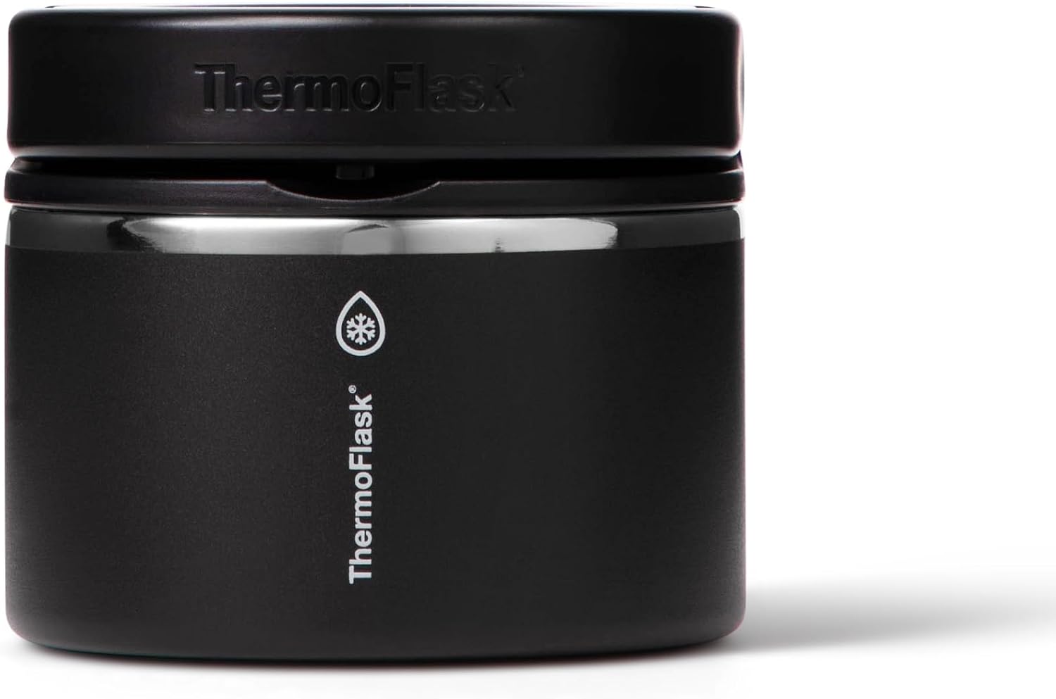 ThermoFlask Insulated Food Jar with Leakproof Lid (12 oz, Black) - Stainless Steel Food Containers for Hot & Cold Meals, Lunch, Soup & Snacks
