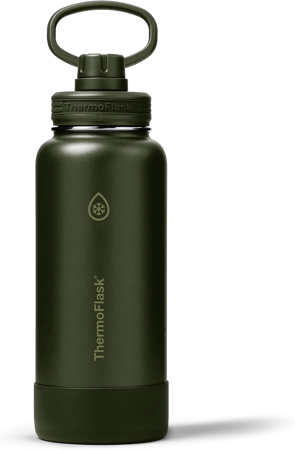ThermoFlask Insulated Water Bottle with Spout Lid (32 oz, Olive) - Leakproof, Stainless Steel Water Bottle for Cold & Hot Drinks, Travel & Daily Hydration
