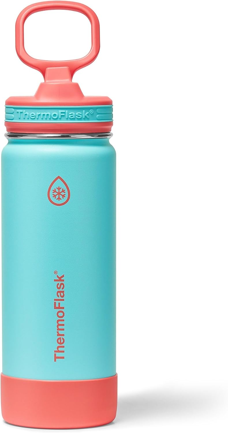 ThermoFlask Kids insulated Water Bottle, Straw Lid, 18 oz, Rocket Blast