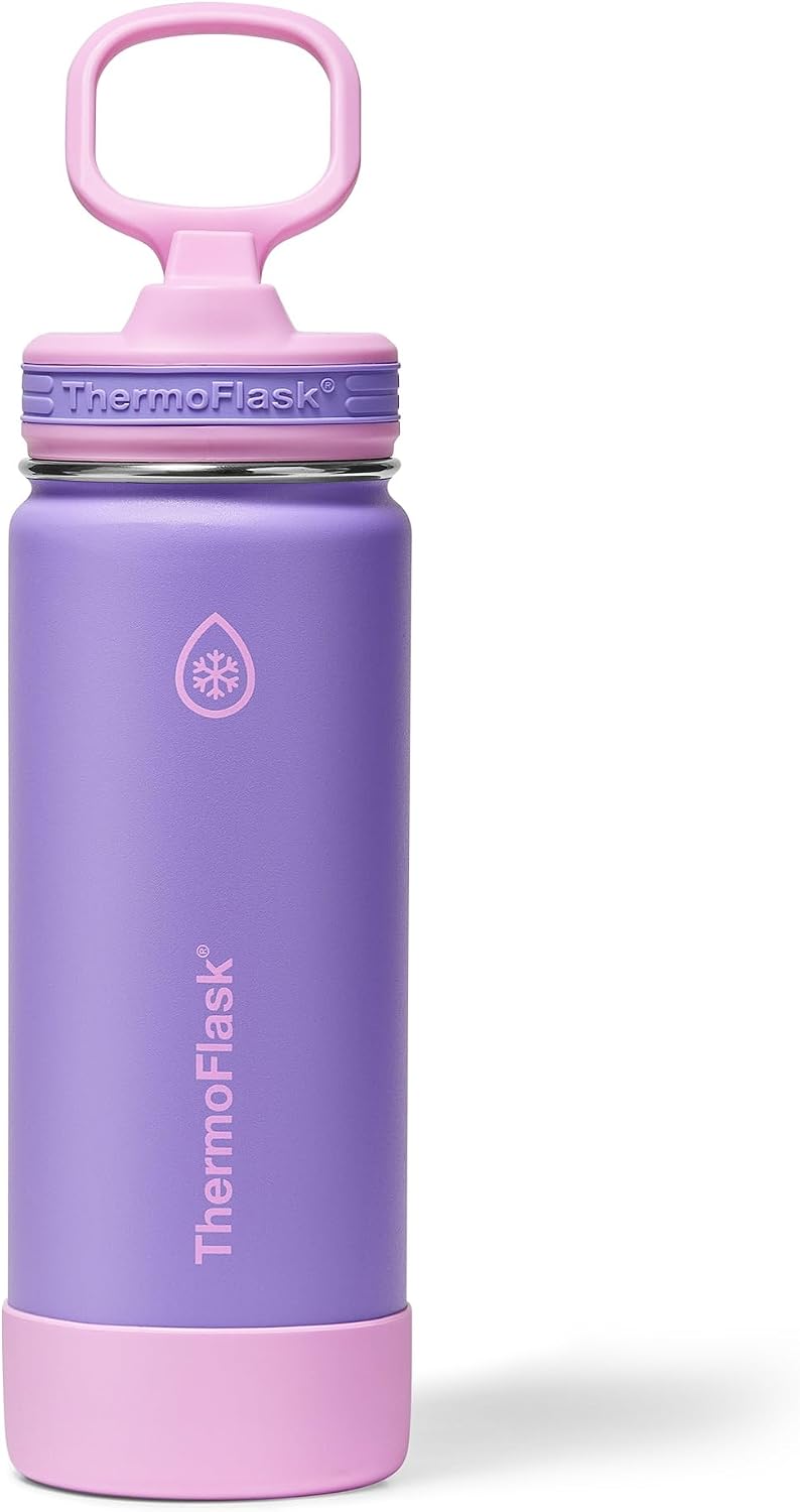 ThermoFlask Kids insulated Water Bottle, Straw Lid, 18 oz, Berry Twist