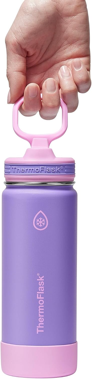 ThermoFlask Kids insulated Water Bottle, Straw Lid, 18 oz, Berry Twist