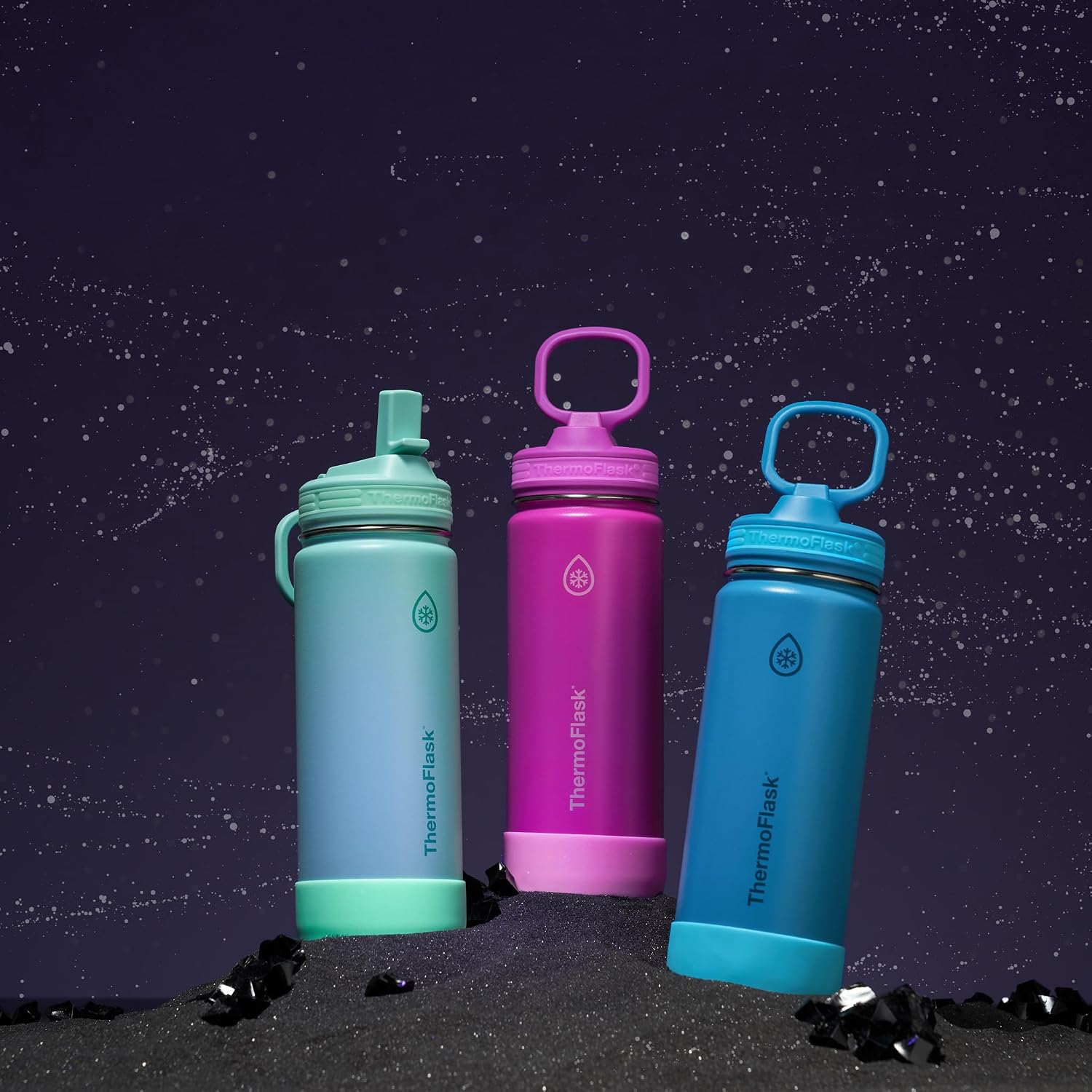 ThermoFlask Kids insulated Water Bottle, Straw Lid, 18 oz, Jelly Mint