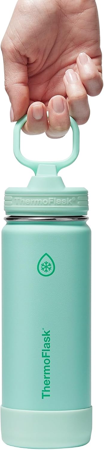 ThermoFlask Kids insulated Water Bottle, Straw Lid, 18 oz, Jelly Mint
