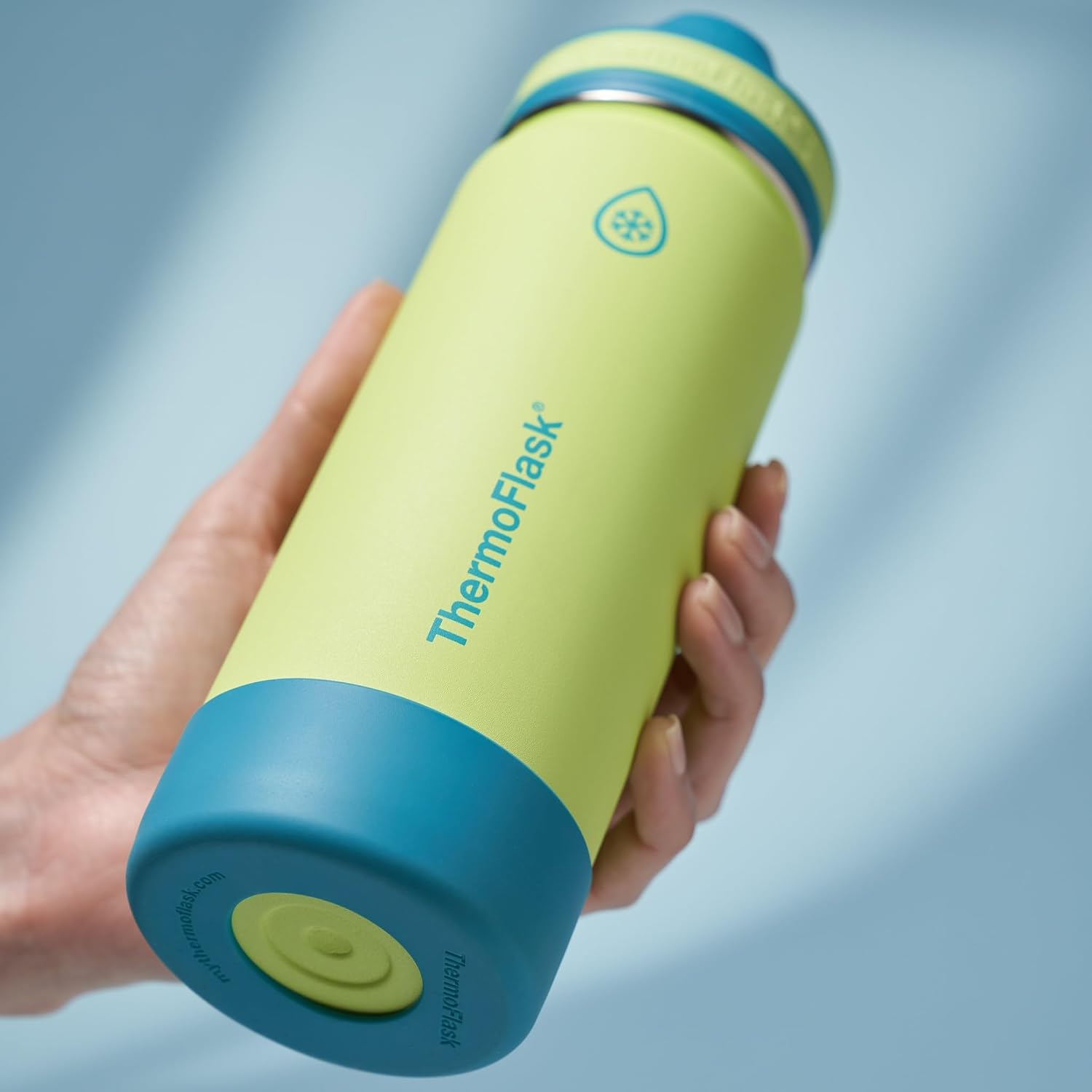 ThermoFlask Kids insulated Water Bottle, Straw Lid, 18 oz, Lime Zest