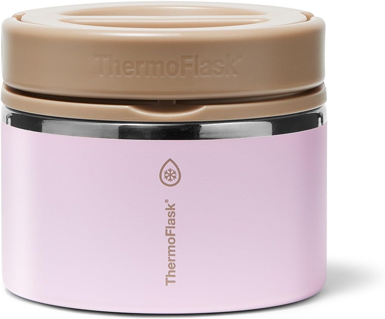ThermoFlask Insulated Food Jar with Leakproof Lid (12 oz, Blush Sandstone) - Stainless Steel Food Containers for Hot & Cold Meals, Lunch, Soup & Snacks