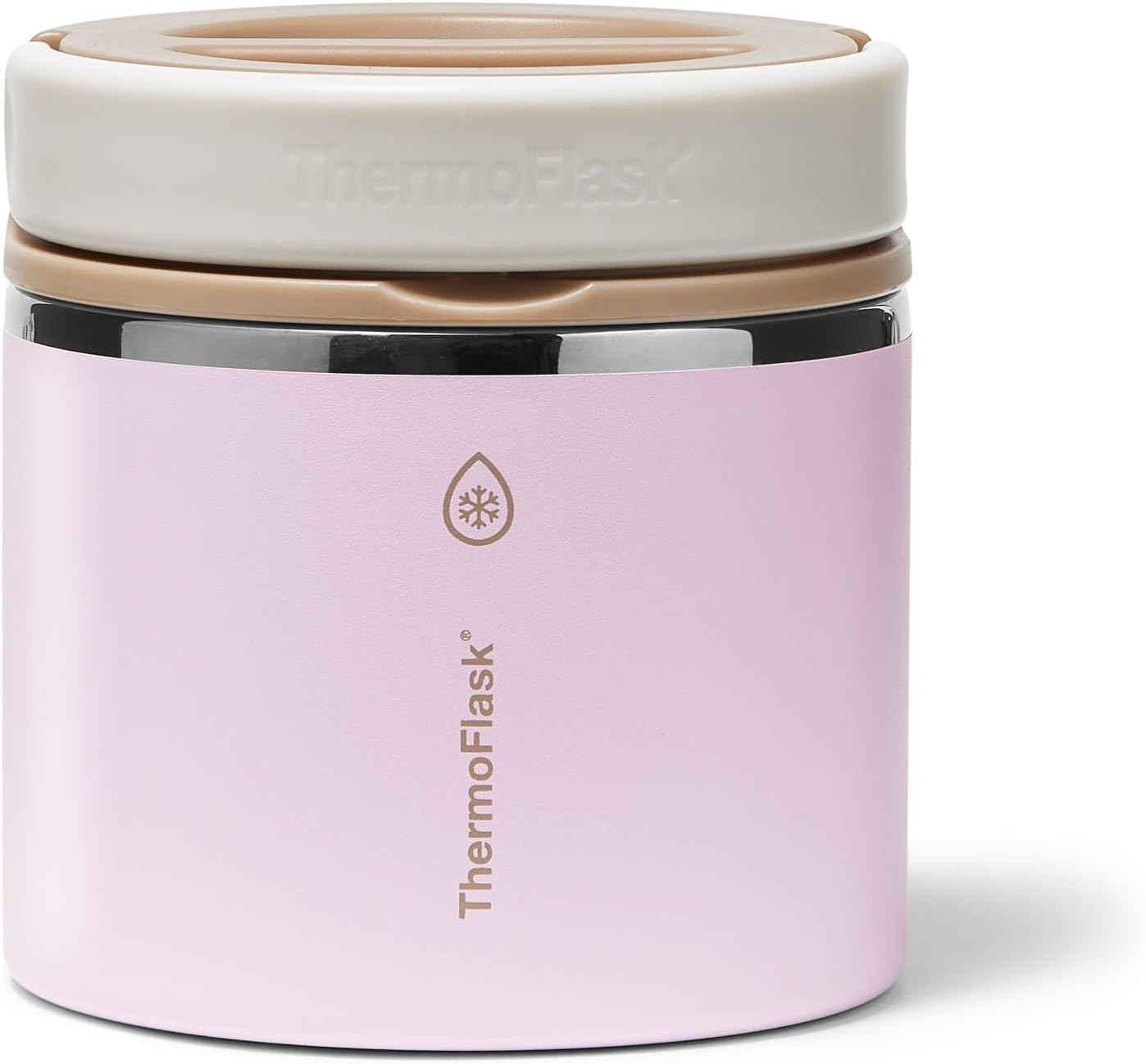 ThermoFlask Insulated Food Jar with Leakproof Lid (20 oz, Blush Sandstone) - Stainless Steel Food Containers for Hot & Cold Meals, Lunch, Soup & Snacks