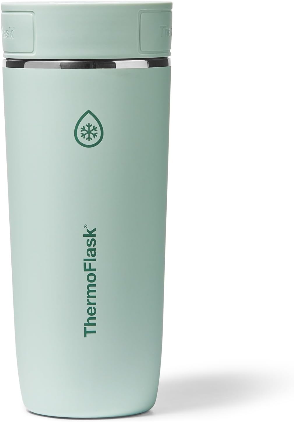ThermoFlask Stainless Steel Travel Coffee Tumbler with Sip-N-Lok Auto-Seal Lid (16 oz, Sage Green) - Leakproof Insulated Mug for Coffee & Tea