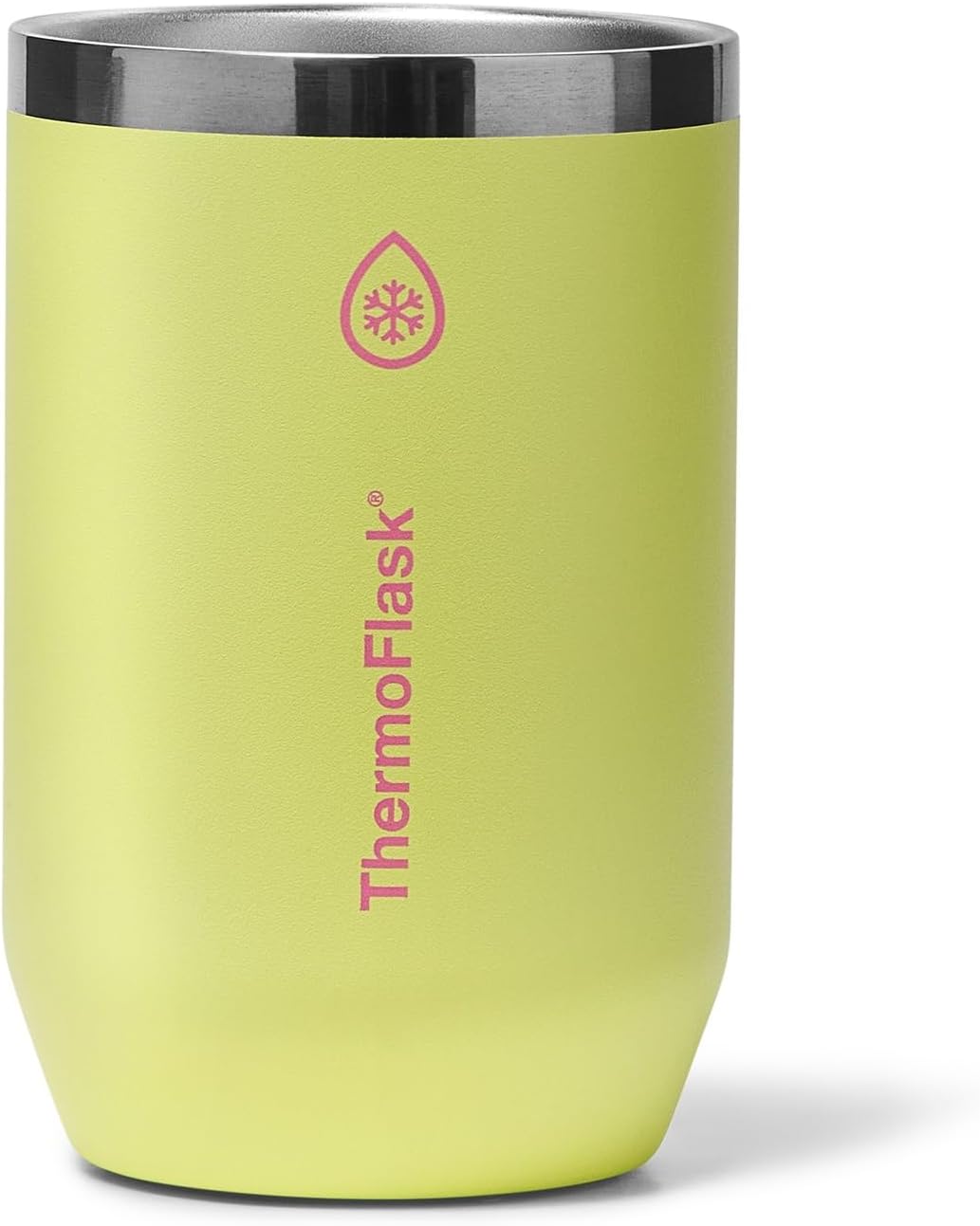 ThermoFlask 12 oz Standard Can Cooler - 2-in-1 Insulated Cup - Durable, Stainless Steel with Non-Slip Base - Dishwasher-Safe - Unmellow Yellow