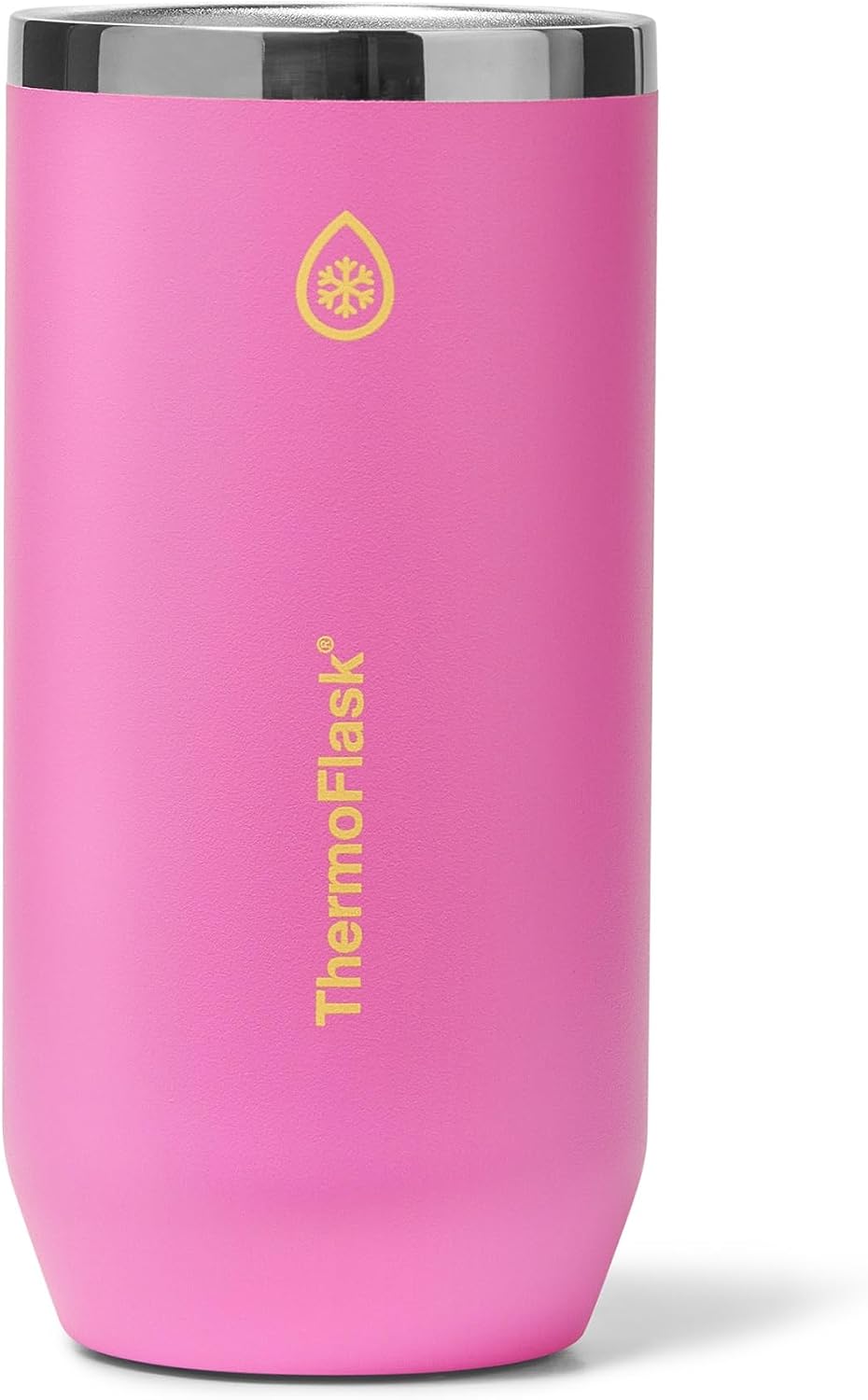 ThermoFlask 16 oz Tall Can Cooler - 2-in-1 Insulated Cup - Durable, Stainless Steel with Non-Slip Base - Dishwasher-Safe - Shocking Pink