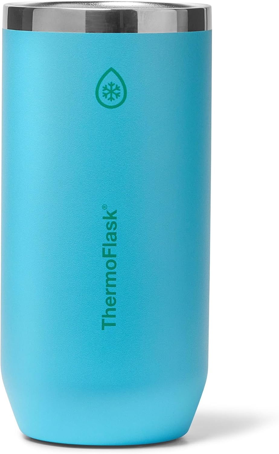 ThermoFlask 16 oz Tall Can Cooler - 2-in-1 Insulated Cup - Durable, Stainless Steel with Non-Slip Base - Dishwasher-Safe - Vivid Blue